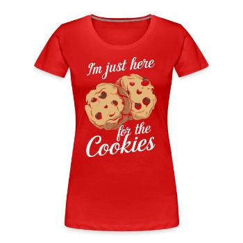 Cookies Biscuits Biscuits Biscuits Chocolat - T-shirt bio Premium Femme - rouge - Devant - Mia (176cm)