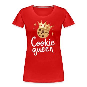 Cookies Biscuits Biscuits Biscuits Chocolat - T-shirt bio Premium Femme - rouge - Devant - Mia (176cm)