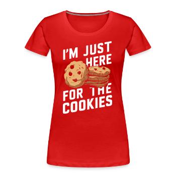 Cookies Biscuits Biscuits Biscuits Chocolat - T-shirt bio Premium Femme - rouge - Devant - Mia (176cm)