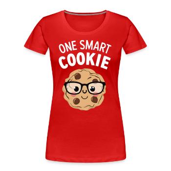 Cookies Biscuits Biscuits Biscuits Chocolat - T-shirt bio Premium Femme - rouge - Devant - Mia (176cm)