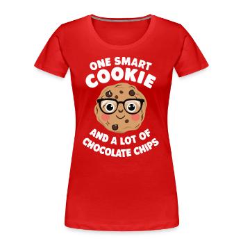 Cookies Biscuits Biscuits Biscuits Chocolat - T-shirt bio Premium Femme - rouge - Devant - Mia (176cm)