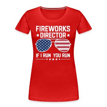 Pyrotechnie Feux d’artifice Pyrotechnie - T-shirt bio Premium Femme - rouge - Devant - Mia (176cm)