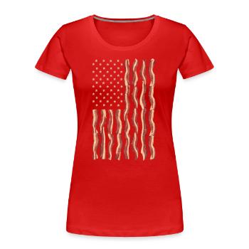 USA Amerika Flagge Patrioten - Frauen Premium Bio T-Shirt - Rot - Vorne - Mia (176cm)