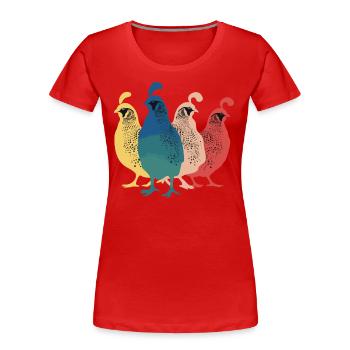 Caille Oiseau Cailles - T-shirt bio Premium Femme - rouge - Devant - Mia (176cm)