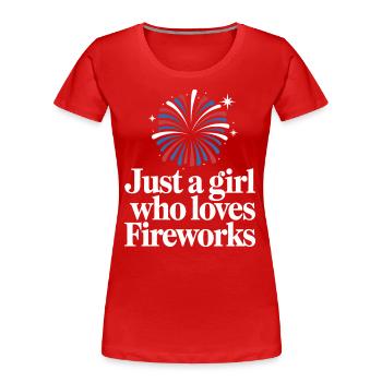 Pyrotechniker Feuerwerk Pyrotechnik - Frauen Premium Bio T-Shirt - Rot - Vorne - Mia (176cm)
