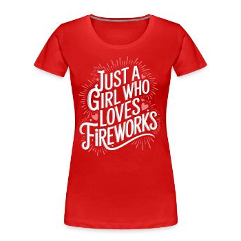 Pyrotechniker Feuerwerk Pyrotechnik - Frauen Premium Bio T-Shirt - Rot - Vorne - Mia (176cm)