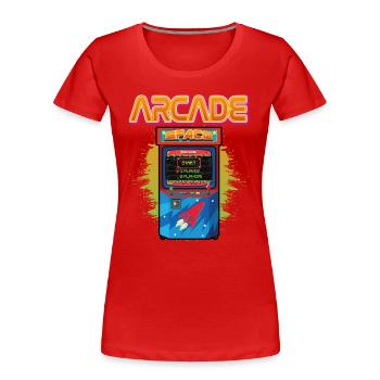 Arcade Machine Spieler Videospiel Spiele Streamer - Frauen Premium Bio T-Shirt - Rot - Vorne - Mia (176cm)