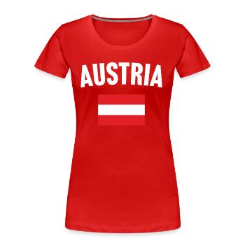 Drapeau de l’Autriche - T-shirt bio Premium Femme - rouge - Devant - Mia (176cm)