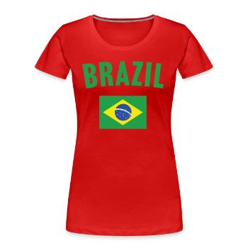 Drapeau du Brésil - T-shirt bio Premium Femme - rouge - Devant - Mia (176cm)