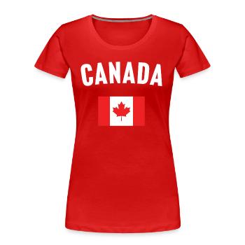 Kanada Flagge - Frauen Premium Bio T-Shirt - Rot - Vorne - Mia (176cm)
