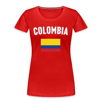Kolumbien Flagge - Frauen Premium Bio T-Shirt - Rot - Vorne - Mia (176cm)