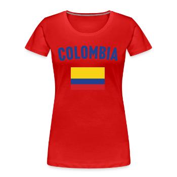 Kolumbien Flagge - Frauen Premium Bio T-Shirt - Rot - Vorne - Mia (176cm)