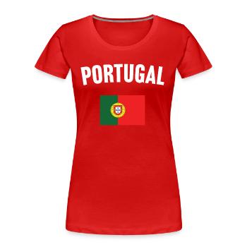 Portugal Flagge - Frauen Premium Bio T-Shirt - Rot - Vorne - Mia (176cm)