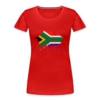 Cap Skyline Afrique du Sud drapeau drapeau Cape Town - T-shirt bio Premium Femme - rouge - Devant - Mia (176cm)