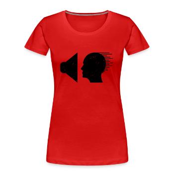 Techno DJ Festival Rave Minimal EDM Trance Musique - T-shirt bio Premium Femme - rouge - Devant - Mia (176cm)