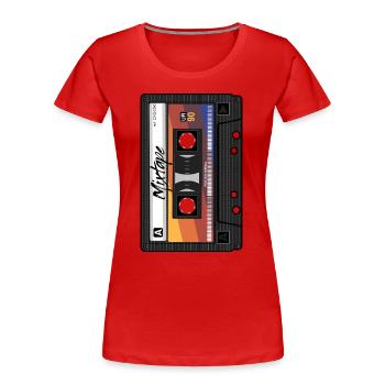 Mixtape Kassette 90er Party 80er Jahre Retro Tape - Frauen Premium Bio T-Shirt - Rot - Vorne - Mia (176cm)