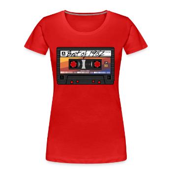Best Of 1982 Mixtape Kassette 80er Jahre Party Mix - Frauen Premium Bio T-Shirt - Rot - Vorne - Mia (176cm)