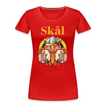 Bière en T-shirt suédois et norvégien Skål - T-shirt bio Premium Femme - rouge - Devant - Mia (176cm)