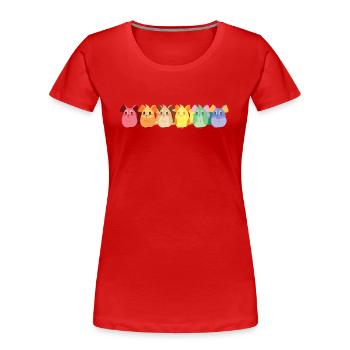 Chinchilla LGBT Rainbow Kurzschwanz Langschwanz - Frauen Premium Bio T-Shirt - Rot - Vorne - Mia (176cm)