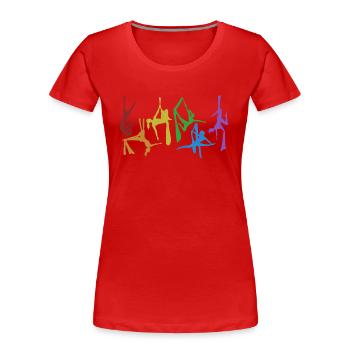 Aerial Silk LGBT Regenbogen Gymnastik Aerial Yoga - Frauen Premium Bio T-Shirt - Rot - Vorne - Mia (176cm)