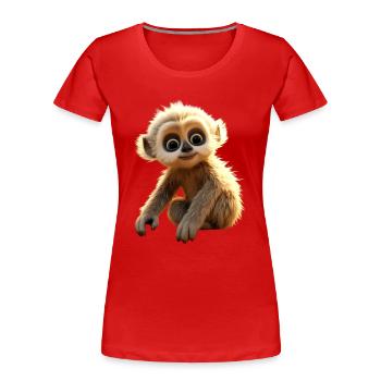 Gibbon Affen Baby Monkey Kleine Gibbons Süßer Affe - Frauen Premium Bio T-Shirt - Rot - Vorne - Mia (176cm)