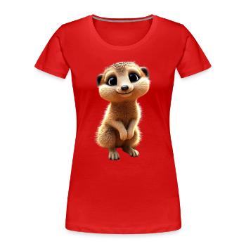 Erdmännchen Tierliebhaber Süßes Surikate Mangusten - Frauen Premium Bio T-Shirt - Rot - Vorne - Mia (176cm)
