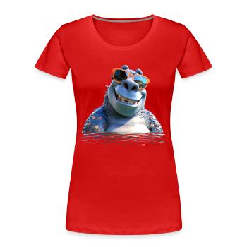 Hippopotamus Hippopotamus Hippopotamus Hippop - Women's Premium Organic T-Shirt - red - Front - Mia (176cm)