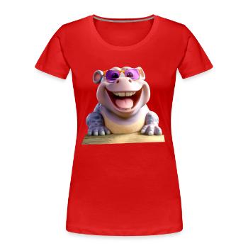 Hippopotamus Hippopotamus Hippopotamus Hippop - Women's Premium Organic T-Shirt - red - Front - Mia (176cm)
