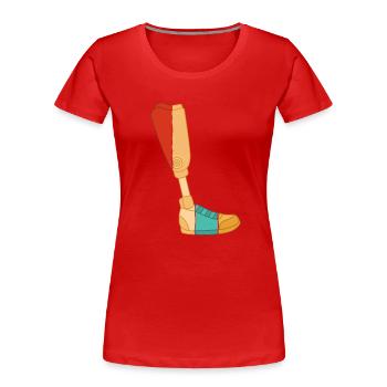 Retro Künstliche Beine Prothese Fuß Benutzer Bein - Frauen Premium Bio T-Shirt - Rot - Vorne - Mia (176cm)