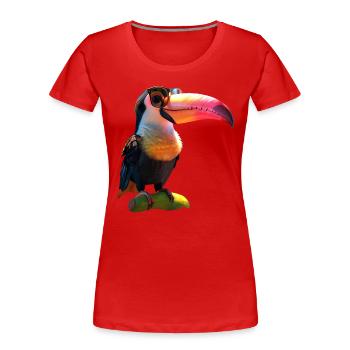 Toucan Forêt tropicale Amérique du Sud Toucans Toucan géant - T-shirt bio Premium Femme - rouge - Devant - Mia (176cm)