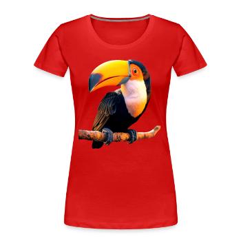 Toucan Forêt tropicale Amérique du Sud Toucans Toucan géant - T-shirt bio Premium Femme - rouge - Devant - Mia (176cm)