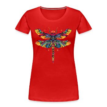 Libellule Libellule Ailes Colorées Libellules Mignonnes - T-shirt bio Premium Femme - rouge - Devant - Mia (176cm)