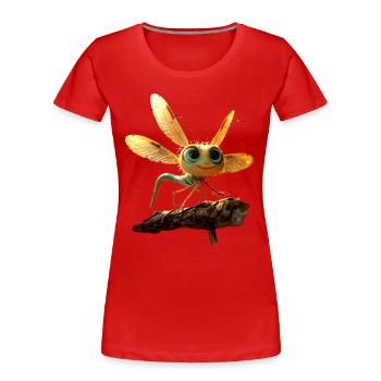 Libellule Libellule Ailes Colorées Libellules Mignonnes - T-shirt bio Premium Femme - rouge - Devant - Mia (176cm)