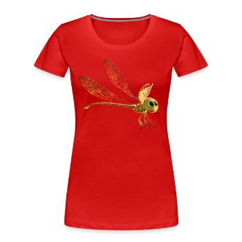 libellule libellule ailes colorées libellules mignonnes - T-shirt bio Premium Femme - rouge - Devant - Mia (176cm)