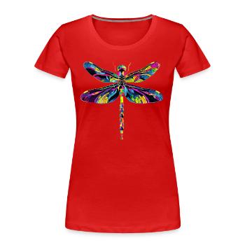 Libellule Libellule Ailes Colorées Libellules Mignonnes - T-shirt bio Premium Femme - rouge - Devant - Mia (176cm)