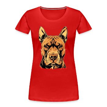 Pitbull Bulldog Pittie American Pitbull Terrier - T-shirt bio Premium Femme - rouge - Devant - Mia (176cm)