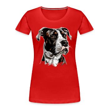 Pitbull Bulldog Pittie American Pitbull Terrier - T-shirt bio Premium Femme - rouge - Devant - Mia (176cm)