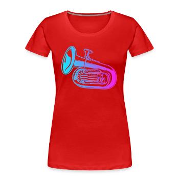 Instrument Euphoniste Euphonium Joueur Euphonium - T-shirt bio Premium Femme - rouge - Devant - Mia (176cm)