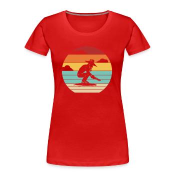 Rétro prospection mineur Exploitation des placeurs Exploitation de l’or Affinage - T-shirt bio Premium Femme - rouge - Devant - Mia (176cm)