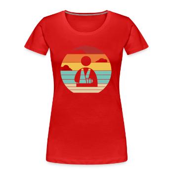 Rétro Bras cassé Jambe Os cassé Doigt cassé - T-shirt bio Premium Femme - rouge - Devant - Mia (176cm)
