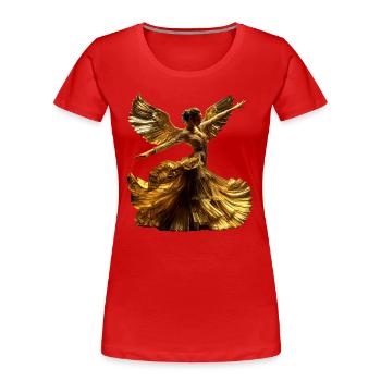 Danseuse de flamenco Aile d’or Espagne Robe Danseuse - T-shirt bio Premium Femme - rouge - Devant - Mia (176cm)