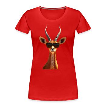 Antilope Kudu Gazelle Afrika Serengeti Antilopen - Frauen Premium Bio T-Shirt - Rot - Vorne - Mia (176cm)
