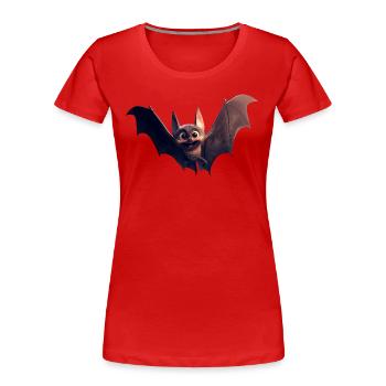 Fledermaus Flughund Vampir Bat Süße Fledemäuse - Frauen Premium Bio T-Shirt - Rot - Vorne - Mia (176cm)