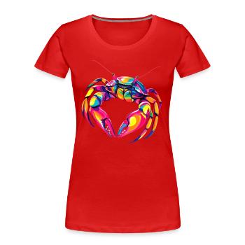 Krebs Krabbe Krebstiere Crab Strandkrabbe Krebse - Frauen Premium Bio T-Shirt - Rot - Vorne - Mia (176cm)