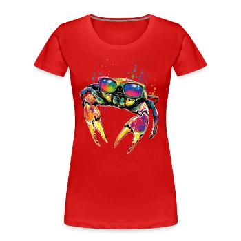 Krebs Krabbe Krebstiere Crab Strandkrabbe Krebse - Frauen Premium Bio T-Shirt - Rot - Vorne - Mia (176cm)
