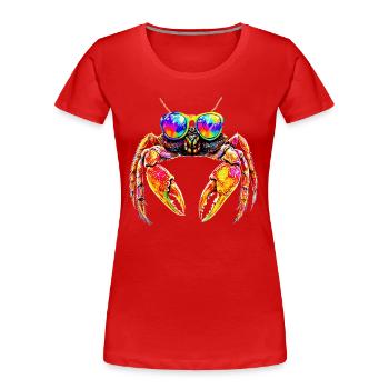 Krebs Krabbe Krebstiere Crab Strandkrabbe Krebse - Frauen Premium Bio T-Shirt - Rot - Vorne - Mia (176cm)