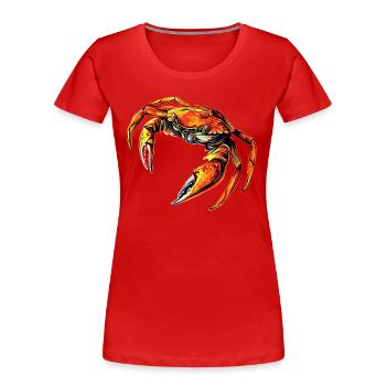 Krebs Krabbe Krebstiere Crab Strandkrabbe Krebse - Frauen Premium Bio T-Shirt - Rot - Vorne - Mia (176cm)