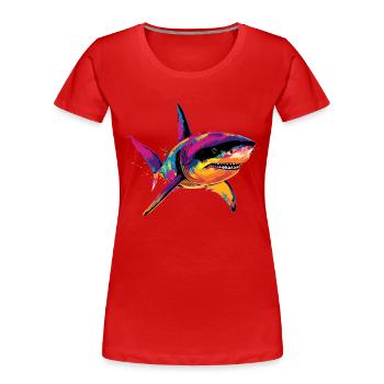 requin requin tigre requin plongeur requins mignons grand requin blanc - T-shirt bio Premium Femme - rouge - Devant - Mia (176cm)