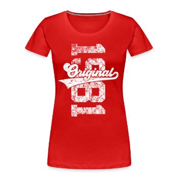 45E ANNIVERSAIRE ORIGINAL 1981 - T-shirt bio Premium Femme - rouge - Devant - Mia (176cm)