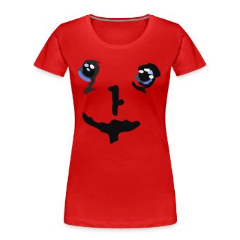 Smile Gesicht - Frauen Premium Bio T-Shirt - Rot - Vorne - Mia (176cm)